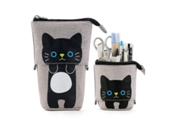 Estuche para lápices, portalápices con diseño de gato de dibujos animados, bonito estuche para lápices, estuche de pie, estuche de papelería Giftrosa Chennnls
