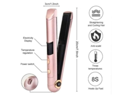 Plancha de pelo YIZHOOD Adc087 de 150 a 200 ℃, oro rosa