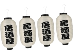 Faroles Japoneses Impermeables De 4 Piezas Para Decoración Exterior, Diseño Elegante Para Fiestas Y