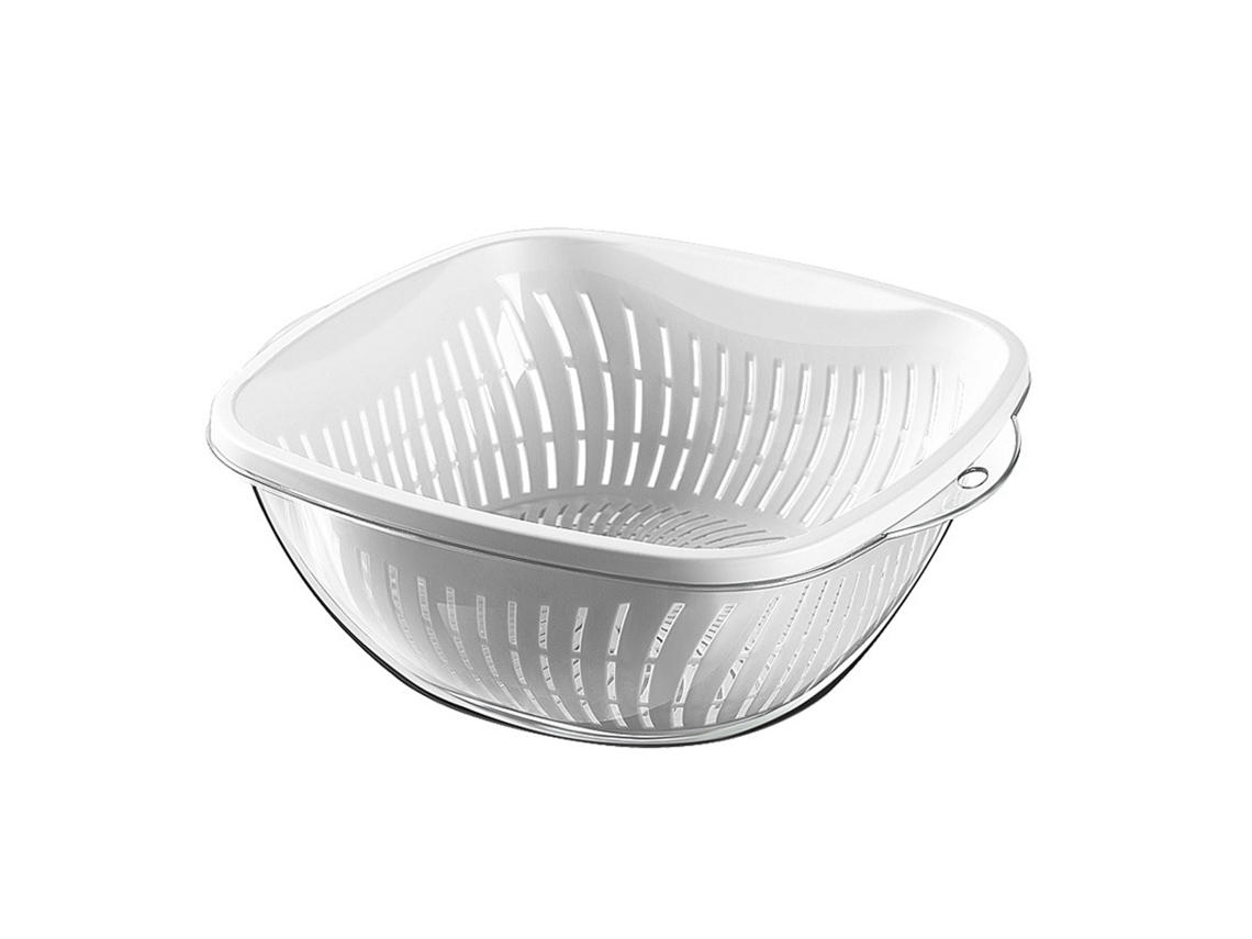 Cesta De Cocina Multifuncional De Dos Capas De Plástico Reforzado Para Lavar Frutas Y Verduras.