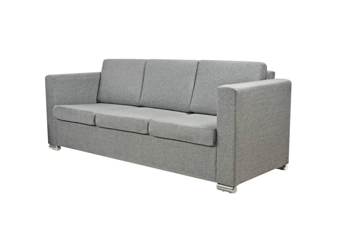 Maison Exclusive - Sofá De 3 Plazas De Tela Gris Claro