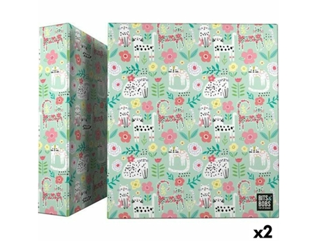 Carpeta de anillas Cats Multicolor A4 (2 Unidades) BITS&BOBS