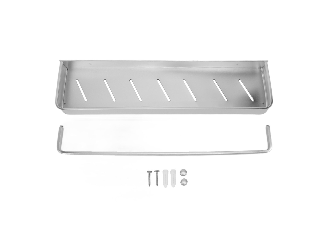 Estante de baño flotante de aluminio de 20 pulgadas para ahorrar espacio, montado en la pared, para cocinas y lavanderías, sin ganchos.