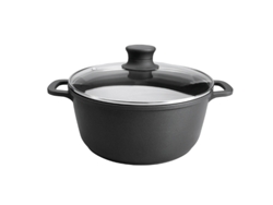 Cacerola de aluminio con tapa de vidrio fundido LACOR Titanium Pro D. 24 cm