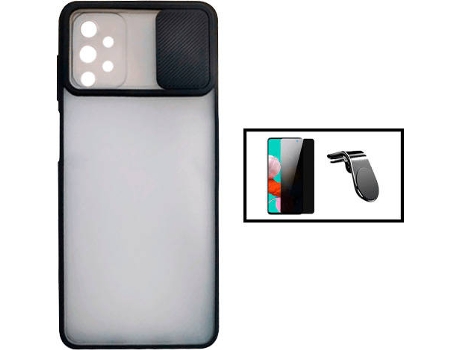 Kit Carcasa + Protector de Pantalla + Soporte de Magnético Galaxy A52s 5G G4M Negro