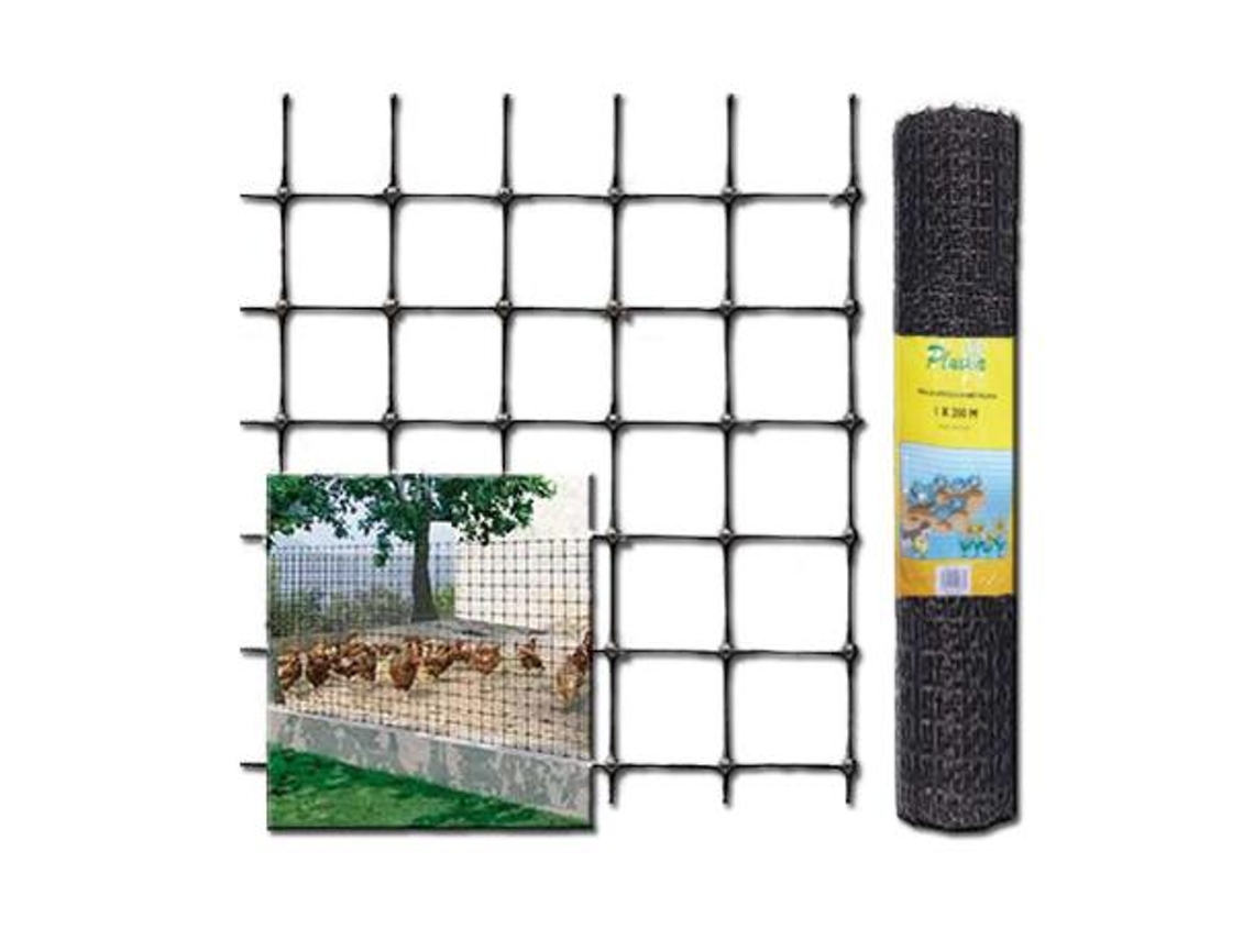 Pluvia malla avicola 24x27   1,00 mt x 200 mt negra 170610