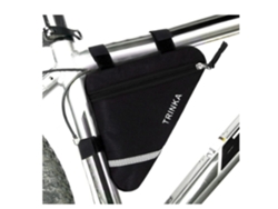 Bolsa para cuadro de tubo delantero de bicicleta con forma triangular y tira reflectante, color negro Gusshious