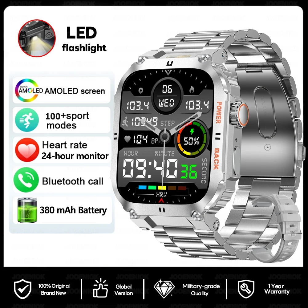 Reloj inteligente con GPS, luz LED, monitorización de la salud, asistente de voz con IA y resistente al agua. MDUG (yingang)