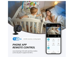 Pequeña cámara espía oculta: mini cámara inalámbrica de seguridad para el hogar con conexión WiFi 2.4G detección de movimiento visión nocturna IKIKSO