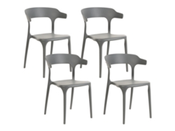 Juego de sillas de diseño moderno BELIANI Gubbio de Polipropileno Gris 52x44x76