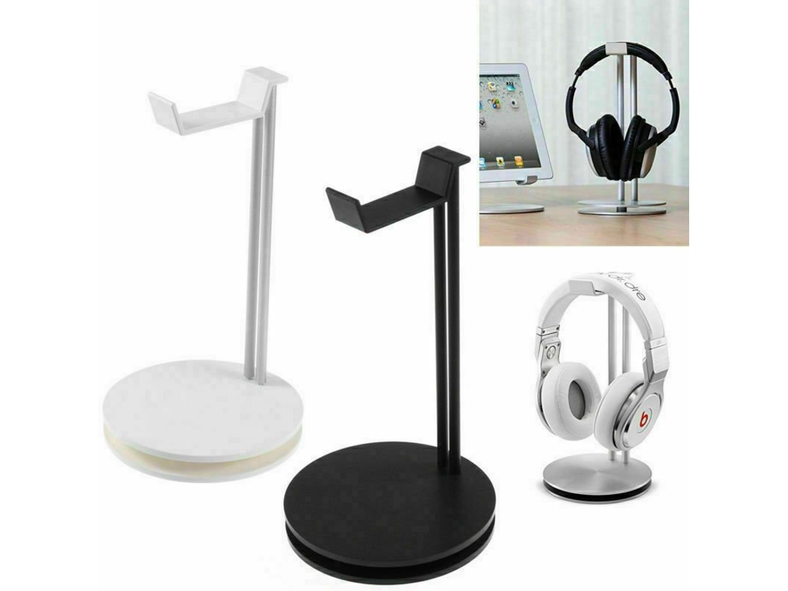 Auriculares Percha de aluminio para soporte de exhibición de mesa plateado