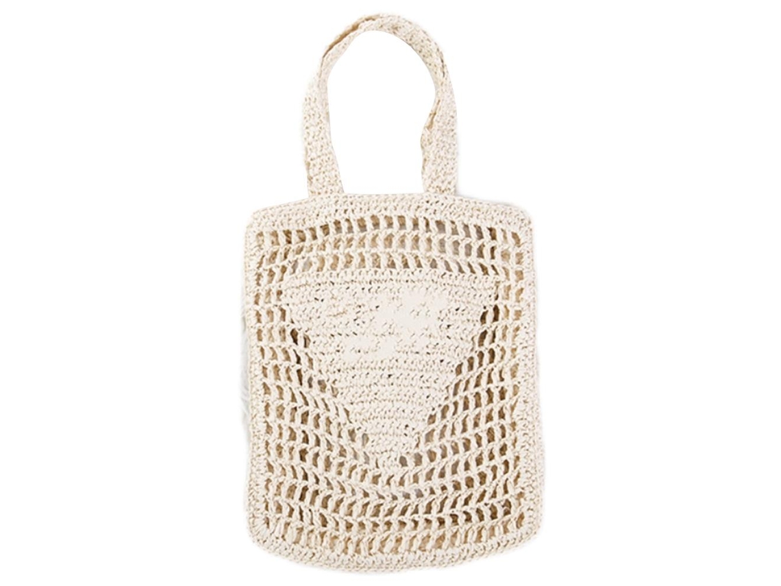 2026-bolsa De Paja Artesanal Para Viaje Playa Malla De Pesca Bolsa Holgada Casual Bandolera Tote