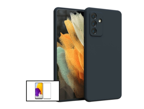 Kit Protector de Cristal Templado 5D Full Cover y Funda Silicona Liquida Samsung Galaxy M52 5G PHONECARE Negro