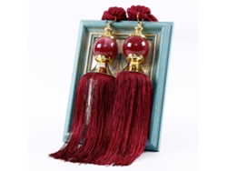 2 clavos decorativos para cortinas suaves y delicados en rojo azufaifo
