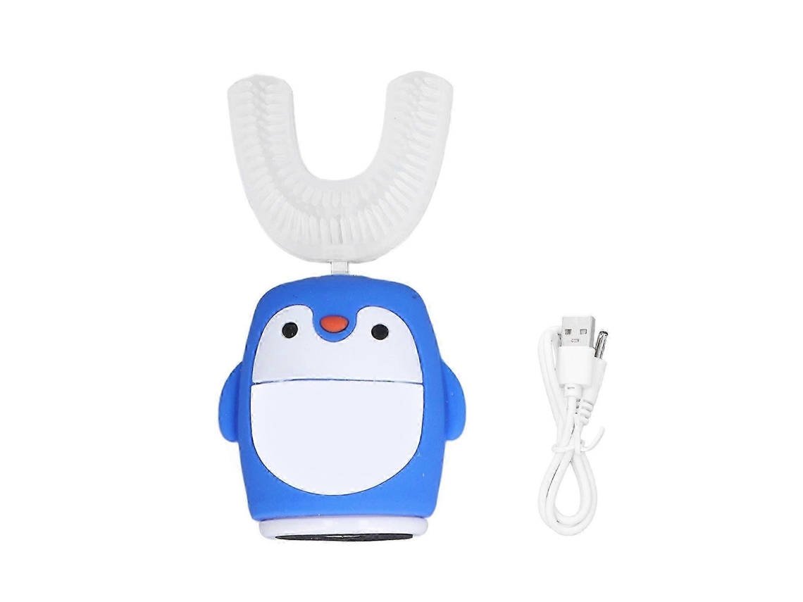 Cepillo de dientes eléctrico infantil en forma de U, fabricado en silicona suave, con limpieza bucal de 360° y diseño de dibujos animados. Ideal para niños.