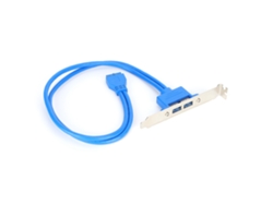 Cable Deflector Usb Doble De 19 Pines Para Placa Base A Puerto Hembra A Con Soporte Para Panel Trasero Azul