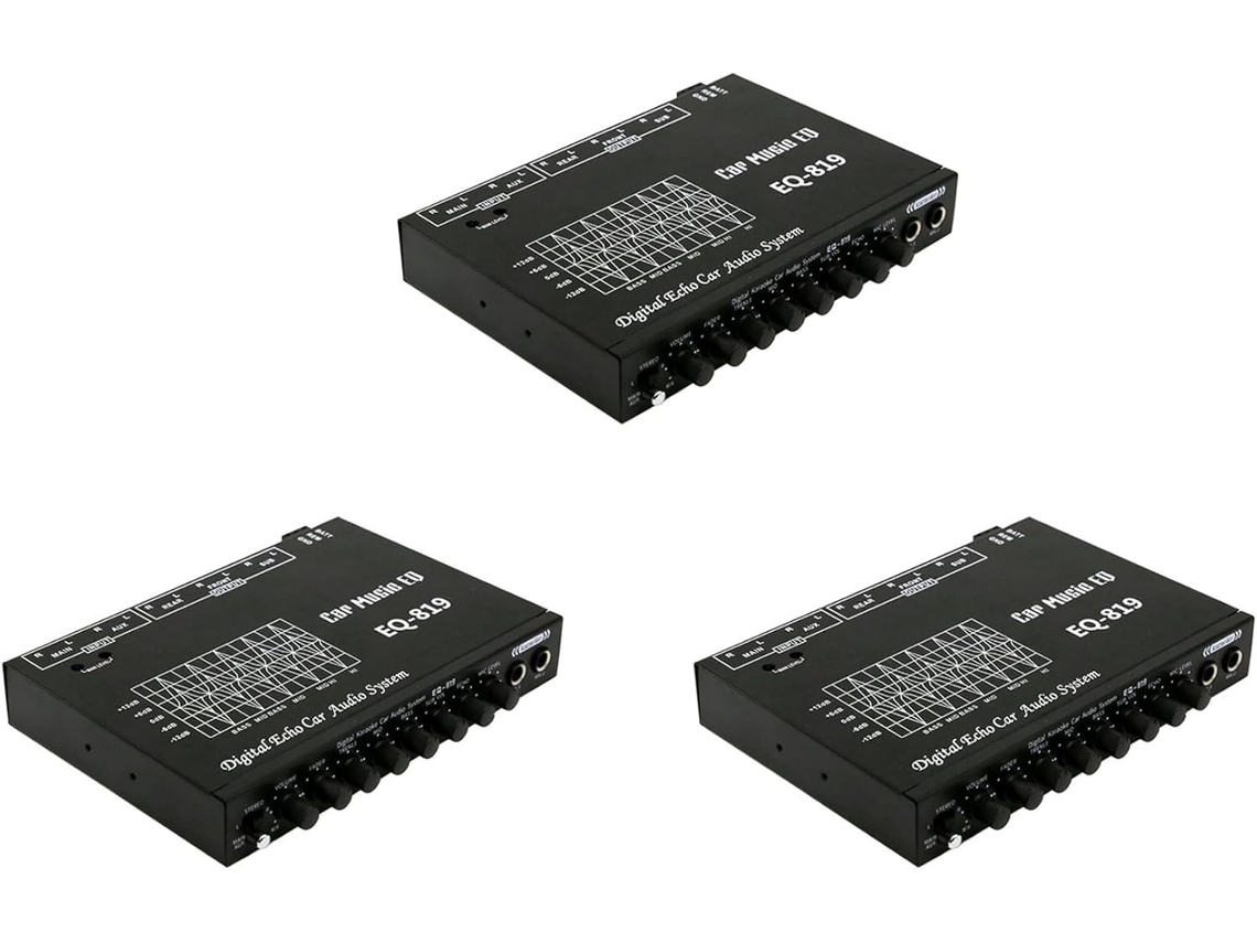 3x Eq-819 Ecualizador Multifuncional Para Coche, Sintonización De Audio, Amplificador Crossover Paramétrico