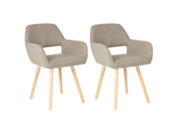 Conjunto de 2 cadeiras com design único BELIANI Chicago de Poliéster Castanho 56x56x81