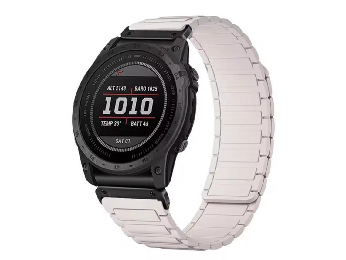 Bracelete Para Garmin (20mm) - Silicone Magnético - Três Contas Starlight + Conector Preto