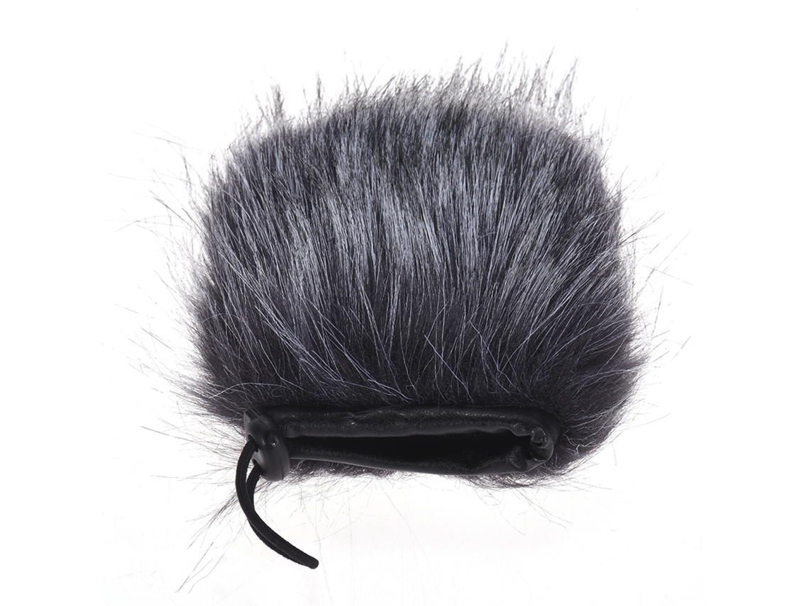 Paravientos Peludo Ey-m24 Para Rode Stereo Videomic Pro, Tapa Antiviento De Pelo Artificial 9cm*5cm, Gris-blanco