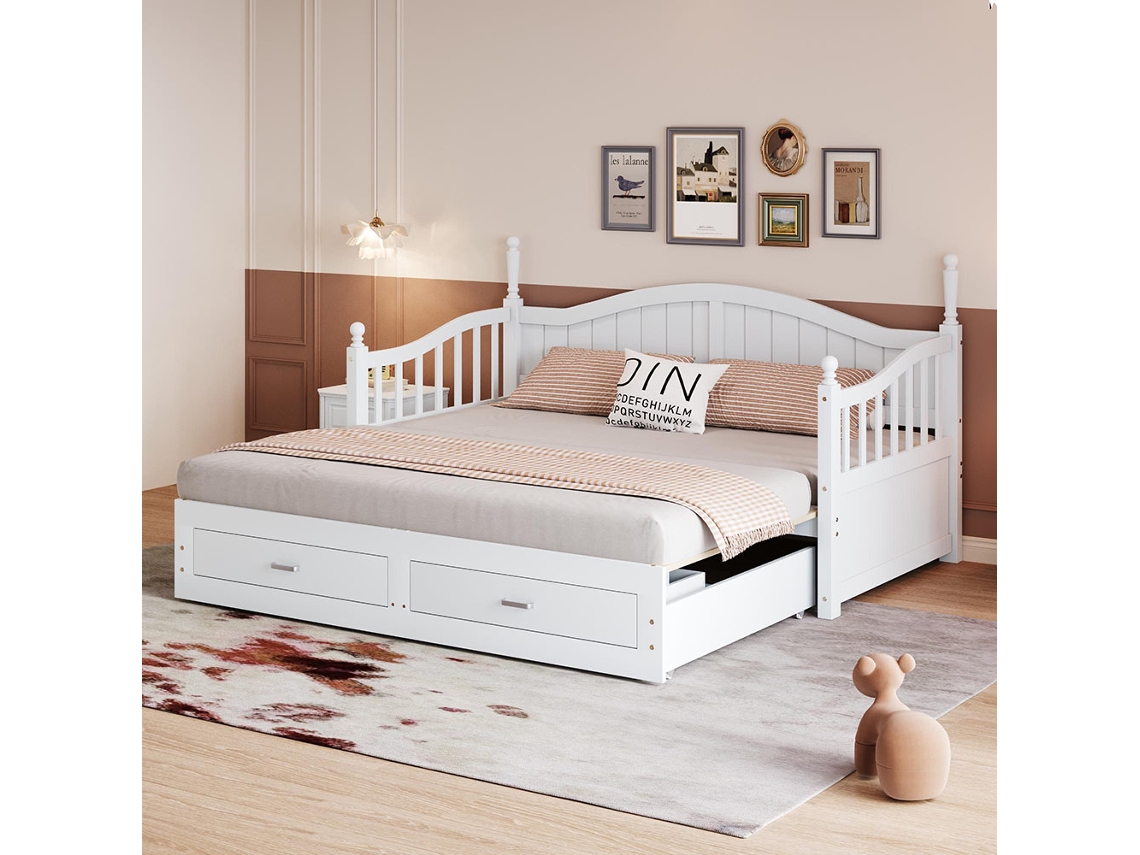 Sofá Cama Con Cajones Ripas Gutent Blanco (180x190)