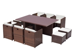 Conjunto de Cenar Exterior CONCEPT U Sunset (Marrón y Blanco - Aluminio - 180x115x74 cm)