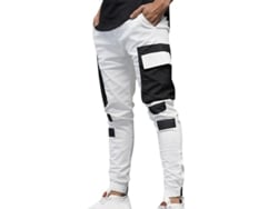 2026-9639-pantalones Cargo Casual Para Hombre Jogging Deportivos De Poliéster 3xl Blanco