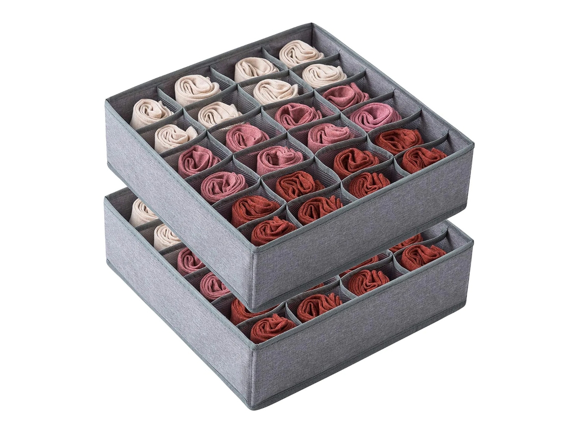 Organizador de medias y ropa interior en cajas plegables (10x5x31cm) Kofihety