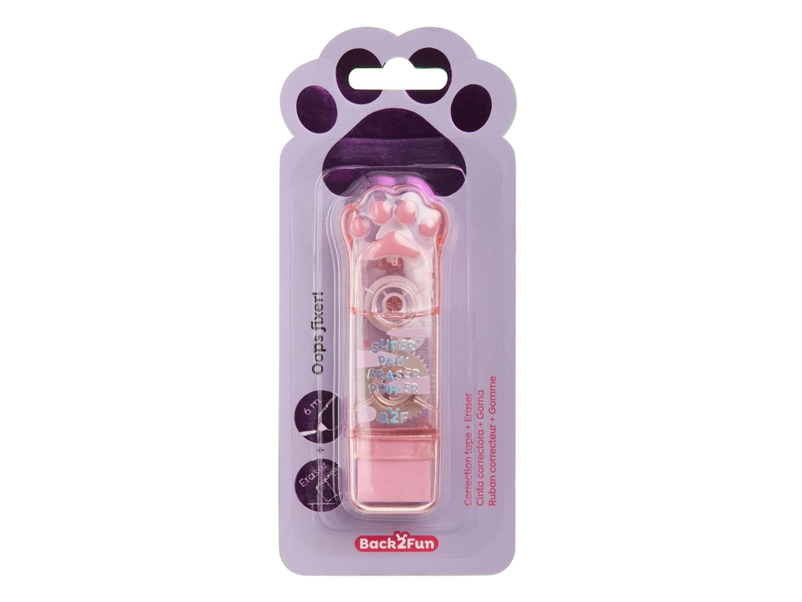 Cinta correctora de goma Miquelrius Back2fun Patita rosa de 5 mm x 6 m (Mr13328)