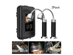 Juego de 2 luces de trabajo LED flexibles, rotación de 360°, aluminio, color negro Tommy01
