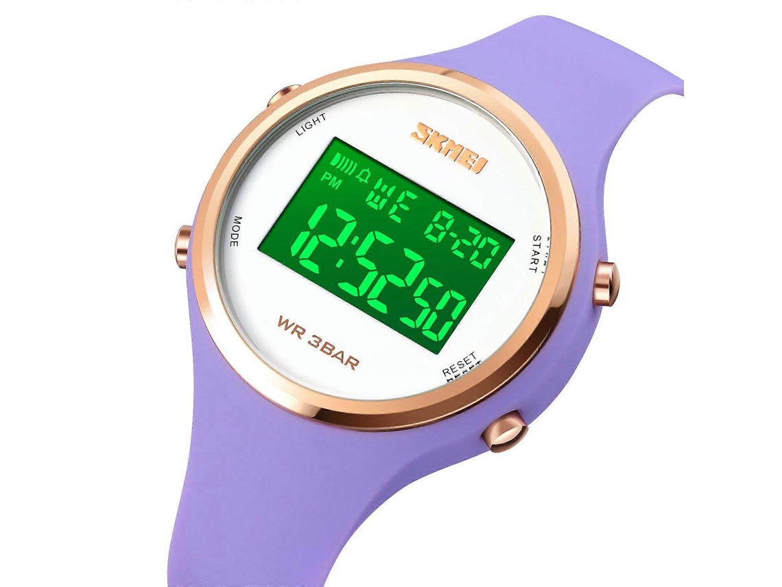 Reloj electrónico Skmei 1720 con esfera redonda y LED digital, correa de silicona luminosa Hengrongshen