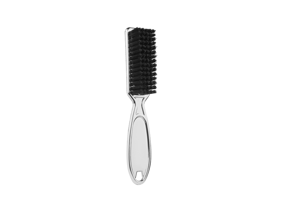 (plata) Cepillo De Pelo Con Degradado, Tijeras, Cepillo De Limpieza, Mango De Cuero Artificial