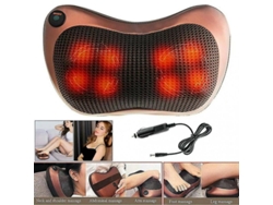 Dan26-cojín Masajeador Shiatsu Cuello Hombros Espalda Calor Infrarrojo 8 Rodillos 12v Portátil