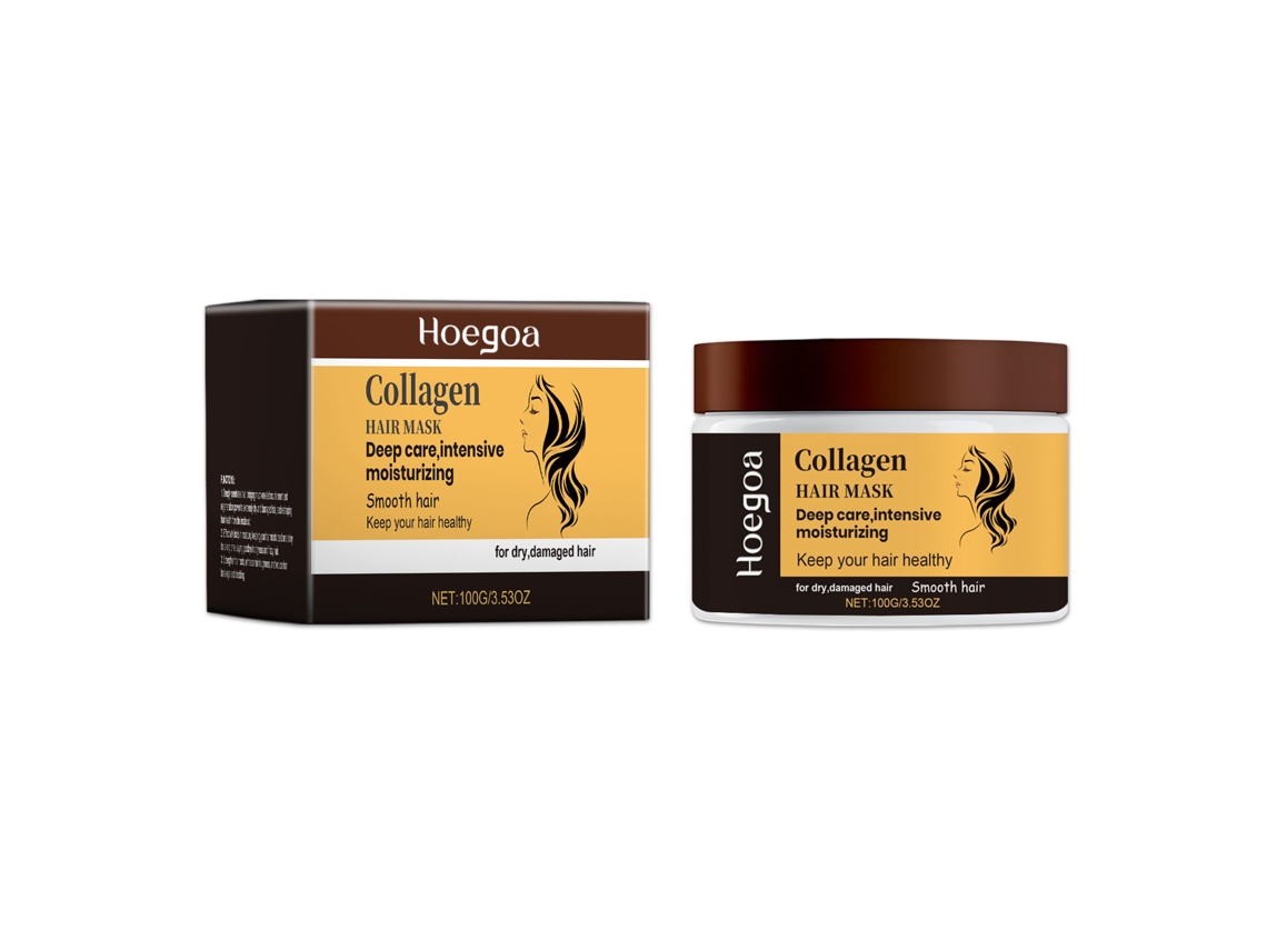 Mascarilla capilar acondicionadora profunda con colágeno para un cabello sano.