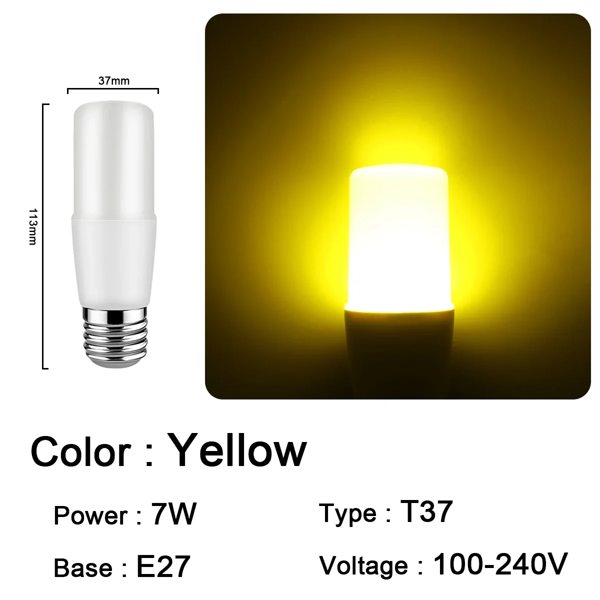 Bombillas Led (t37 E27 Amarillas, 4 Unidades), Ideales Para Festivales, Karaokes, Bares Y Escaparates.