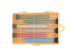 Kit de destornilladores metálicos portátiles 6 en 1 para reparar gafas, juguetes y relojes.