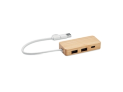 Concentrador USB de 3 puertos MIDOCEAN Bamboo