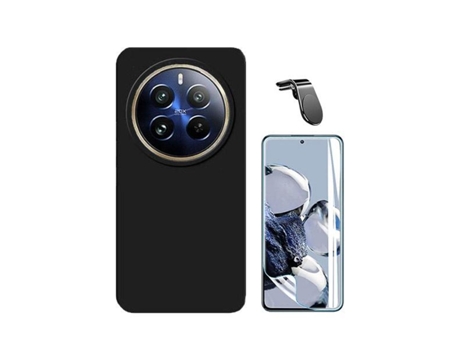 Kit De Película De Hidrogel ProtectOra Frontal + Cubierta Protectora Trasera De Silicona + Soporte Magnético Para Coche L GIFT4ME Para Realme 12 Pr...
