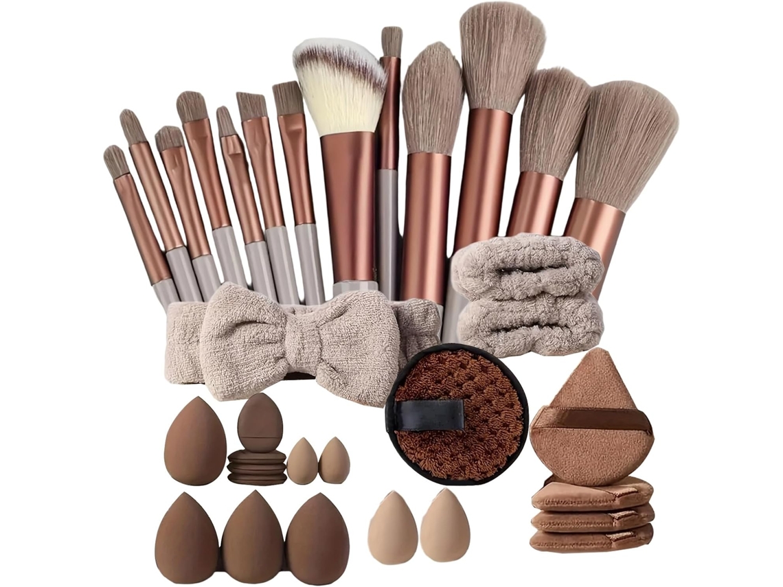 Pinceaux Y Accessoires De Maquillage - Kit Voyage 33 Pièces | Cosmétique Pour Femmes Débutants
