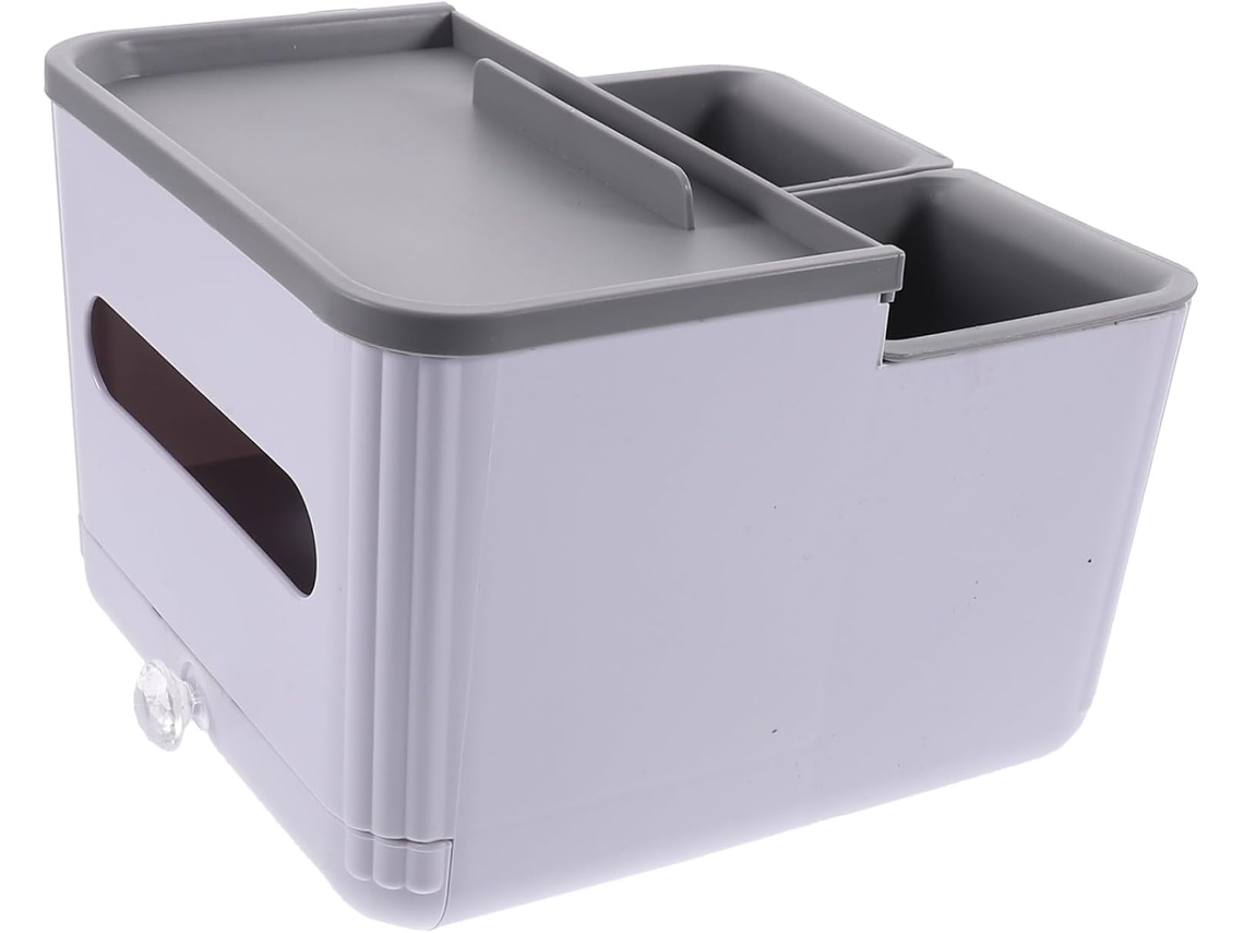 Caja Organizadora Multifuncional Para Coche Con Portavasos Y Dispensador De Pañuelos - Organizador Compacto