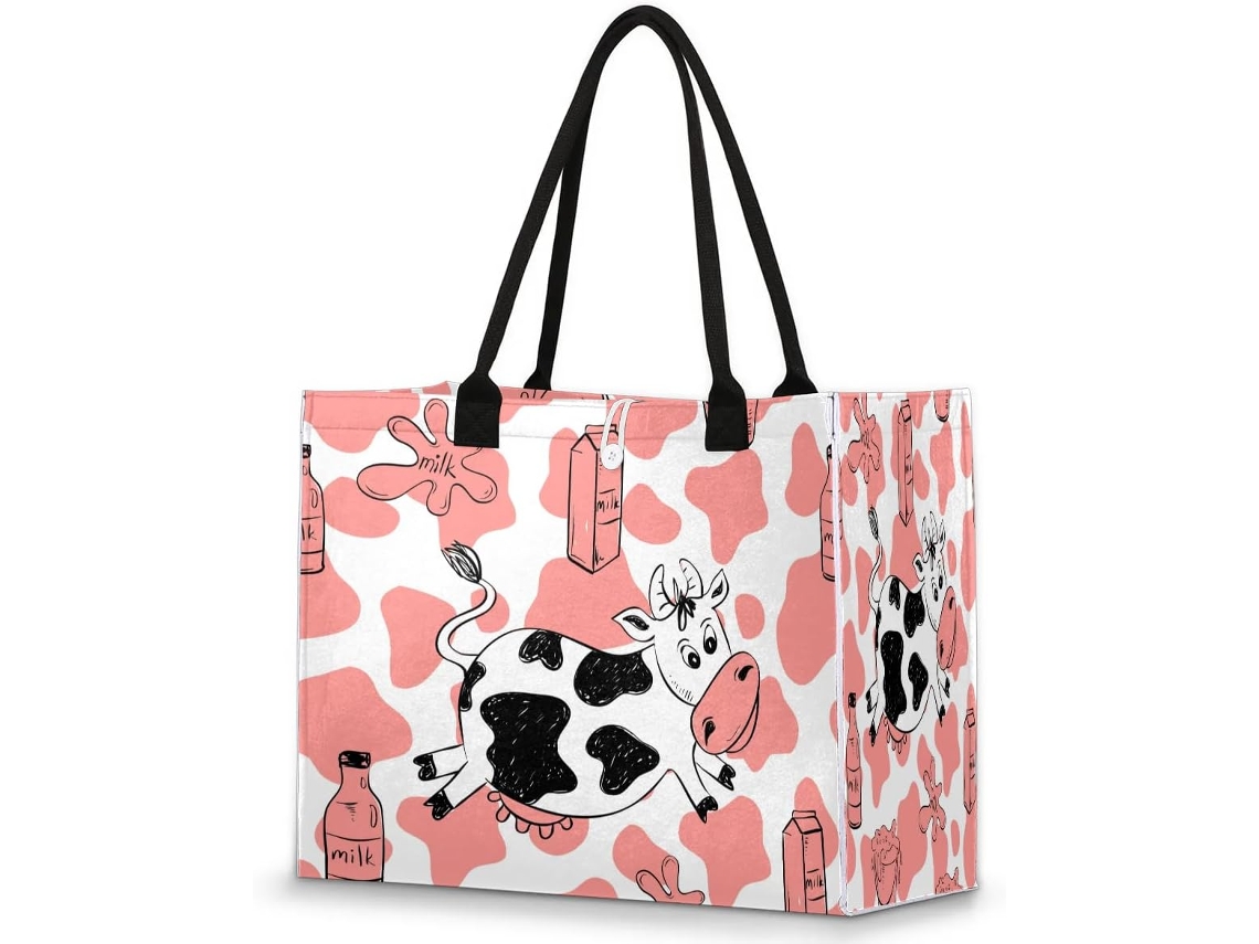 Bolso Grande Tropicallife Forma Vaca Lechera Para Mujeres Niñas Bolso Hombro Compras Trabajo Gimnasio Organ
