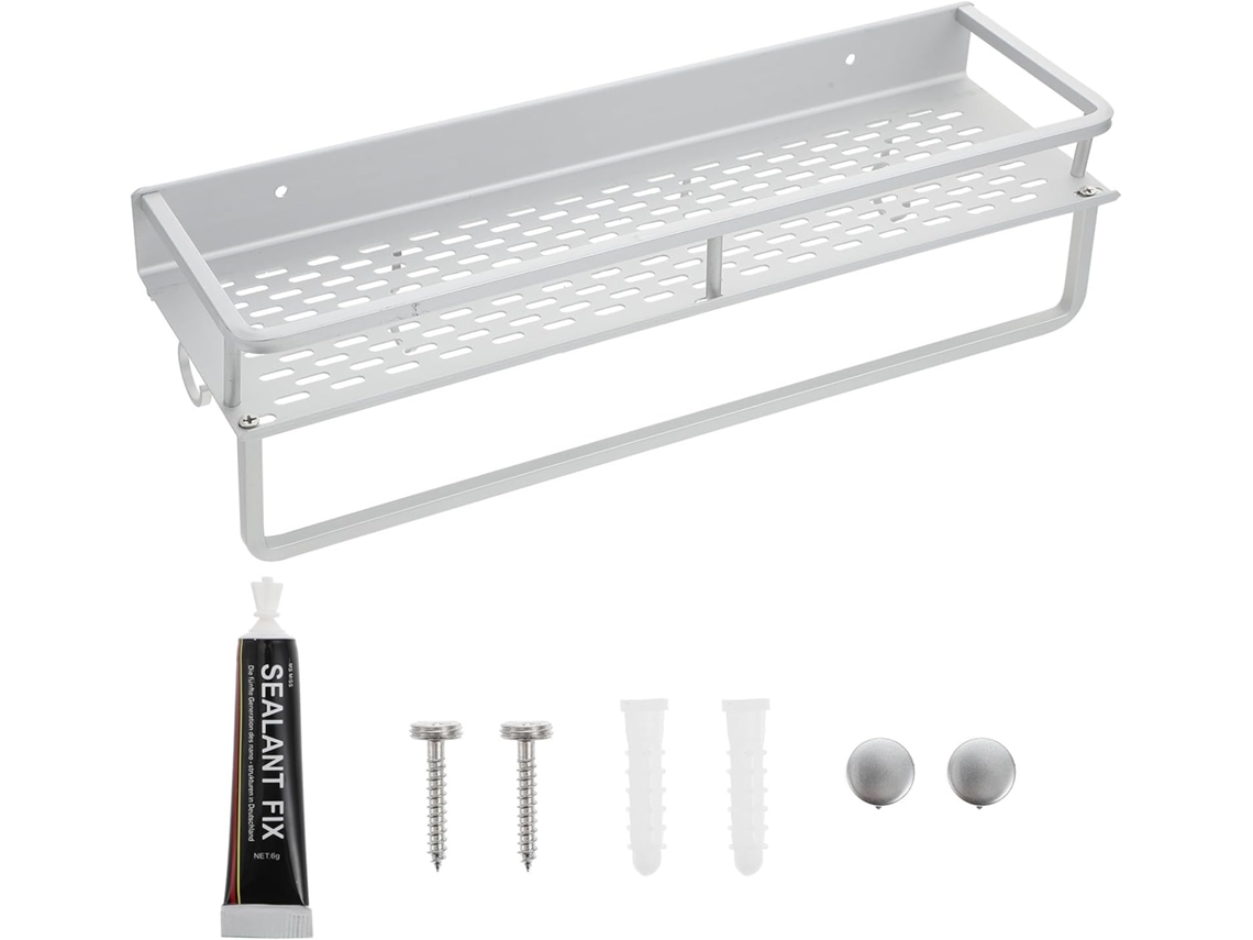 Estantería Pared Clavos Cocina Aluminio Blanco Adhesivo Resistente Fácil Instalación Diseño Moderno Baño