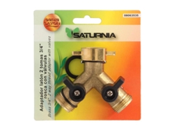 Adaptador manguera laton 2 tomas macho 3/4, duplicador grifo, adaptador 2 vias, entrada 3/4 hembra