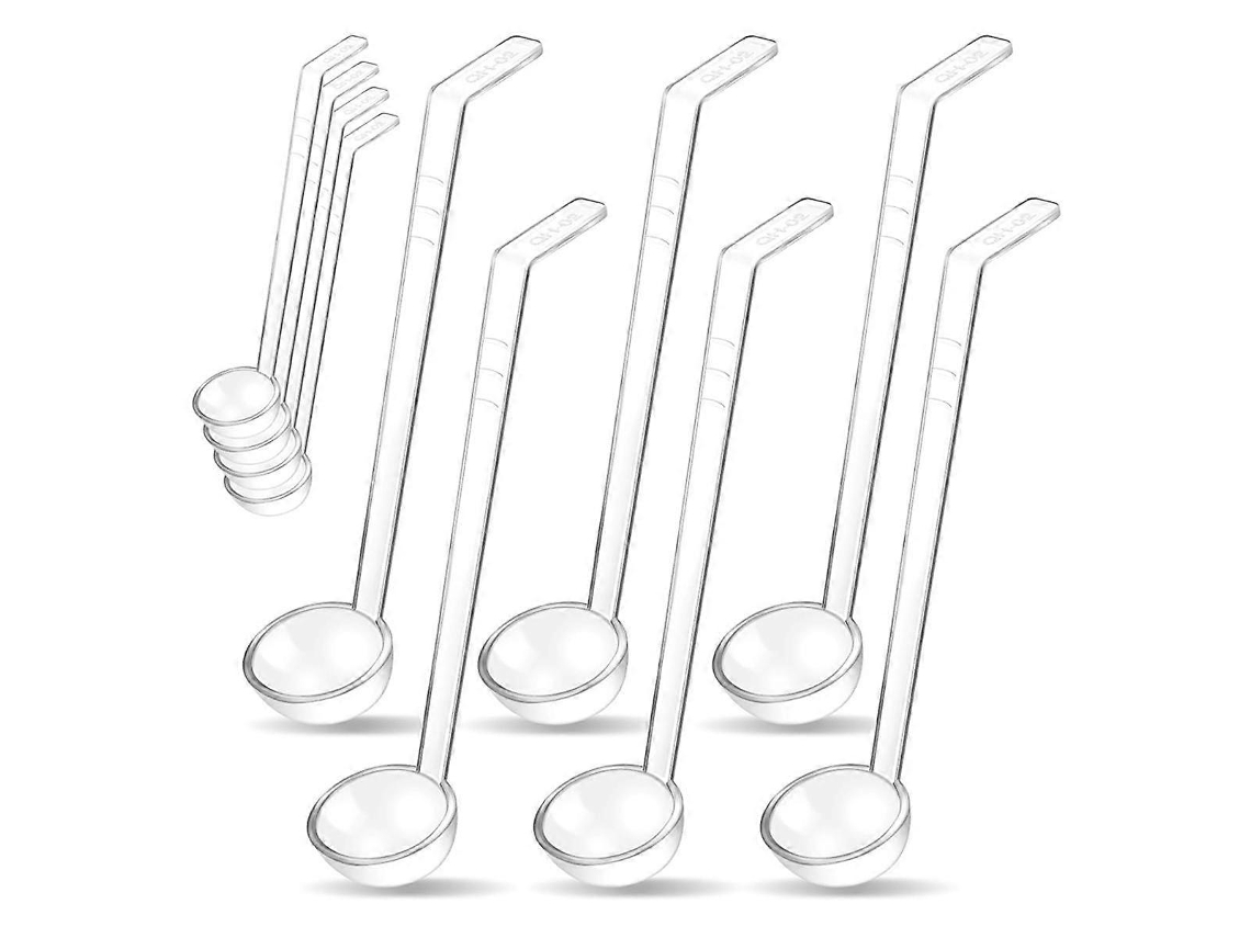 10 Cucharones Pequeños De Plástico Transparente 1.2oz Para Salsas, Ensaladas Y Servicios En Fiestas Transparente