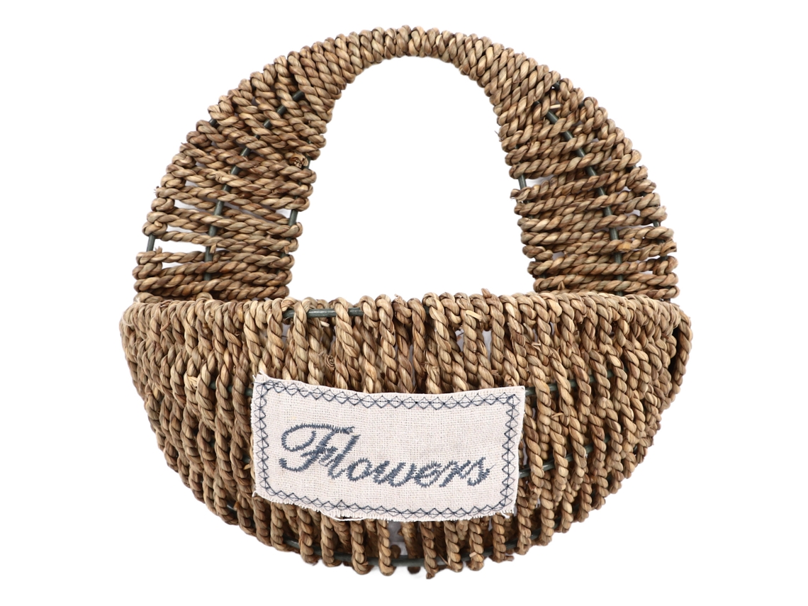 Cesta Decorativa Multiusos Rústica Retro De Paja Marrón Para El Hogar O La Oficina.