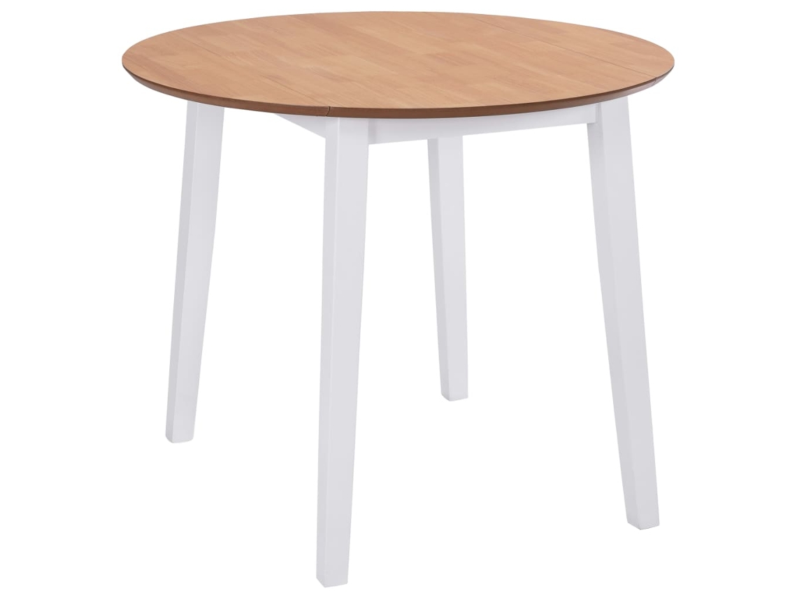 Mesa de comedor redonda con hojas plegables en MDF blanco, DKD HOME DECOR