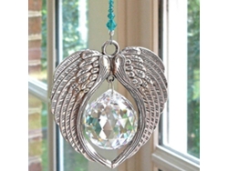 Adorno atrapasol con alas de ángel, colgante de cristal, creador de arcoíris para ventanas