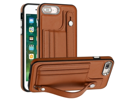 Funda Mobile Phone Cases Shockproof With Wrist para iPhone 6 Plus Piel Marrón
