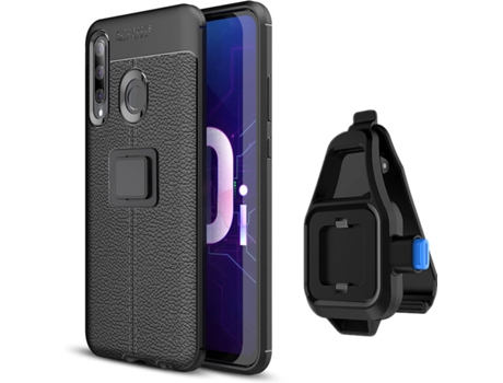 Funda Huawei P smart+ 2019 Rugged Leather con Soporte de Cintura Negro