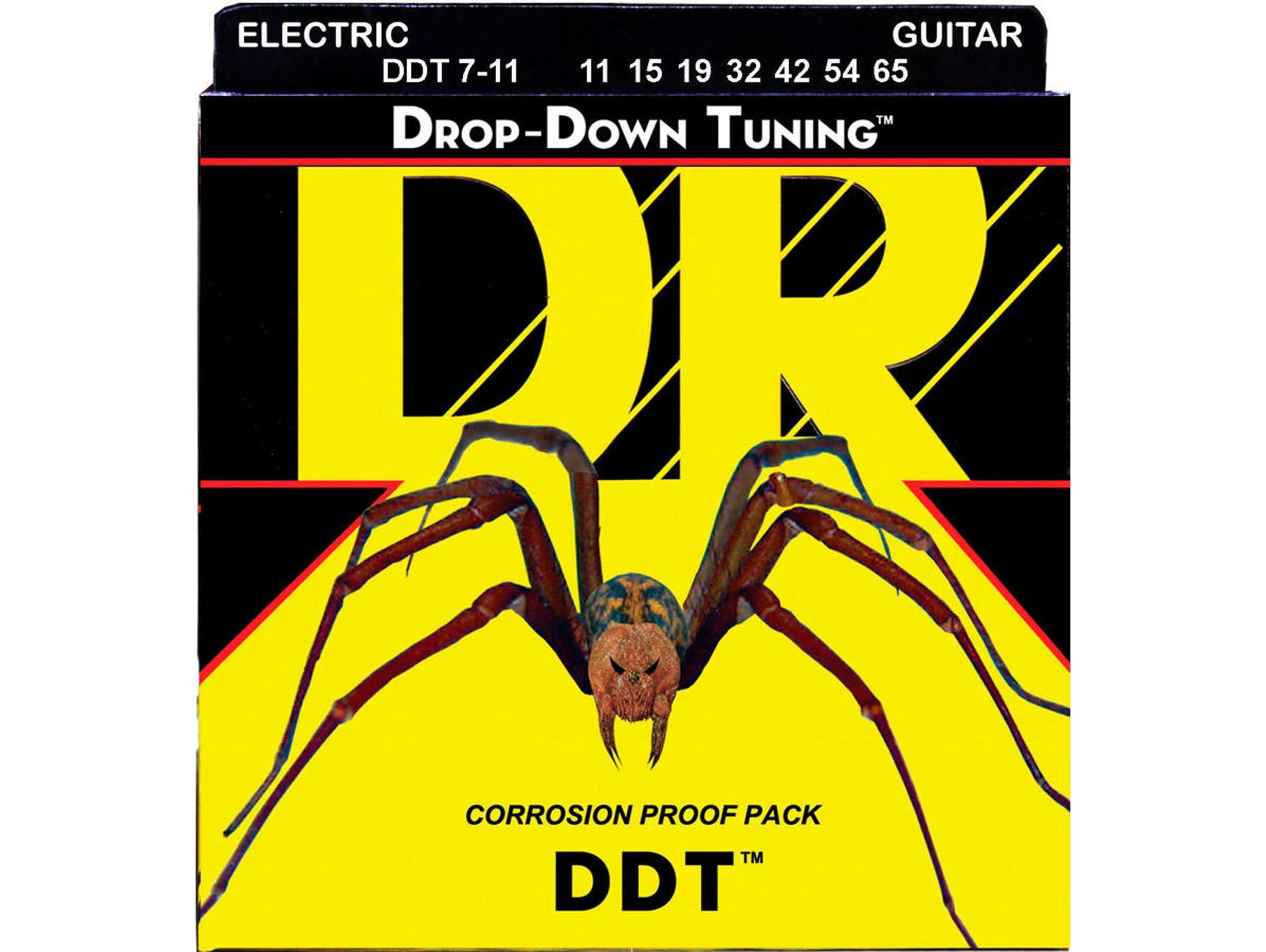 Juego de Cuerdas Guitarra Eléctrica DR DDT7-11 DROP DOWN (.011 - .015 - .019 - .032 - .042 - .054 - .065 - Níquel)